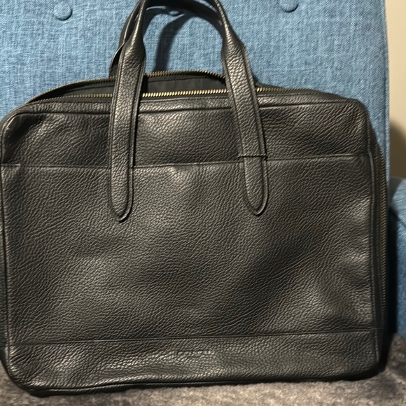 Black Leather Men's Bag - Picture 1 of 5
